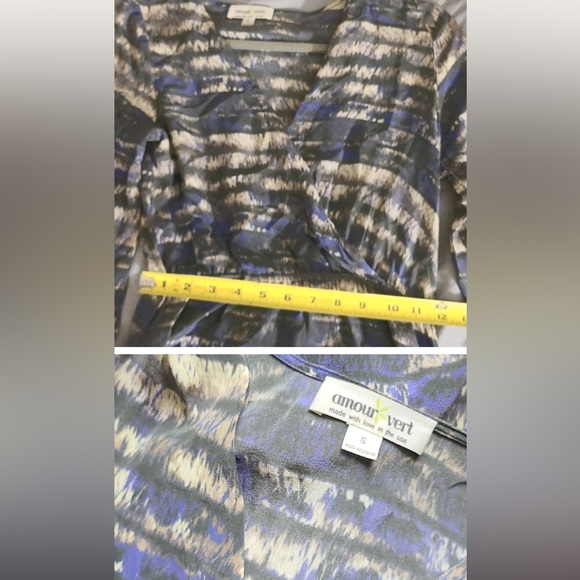 Amour Vert Ikat Tie Dye Surplice Dress - Picture 3 of 3